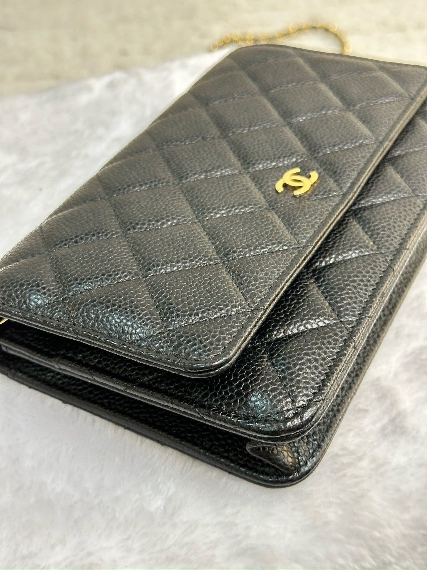 Chanel Classic Wallet on Chain Caviar Black GHW 24 Holo