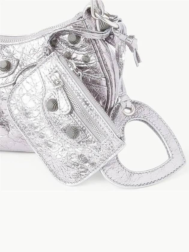 Luxury Balenciaga  WoMen's Le Cagole XS Chain Metal Shoulder Bag Silver