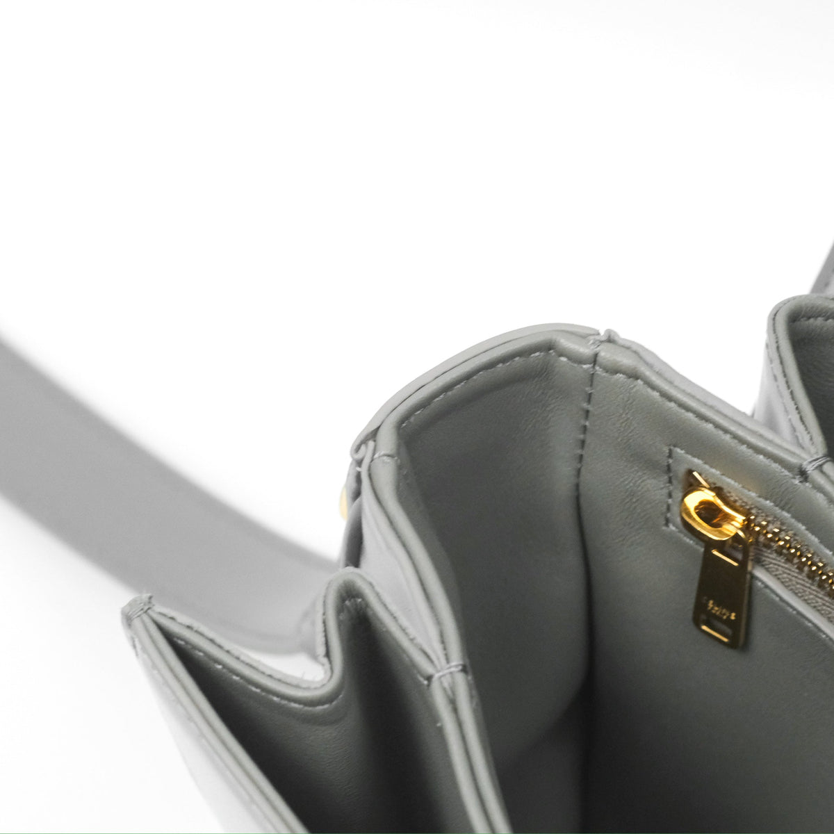 Celine Medium Triomphe Bag Zinc Shiny Calfskin