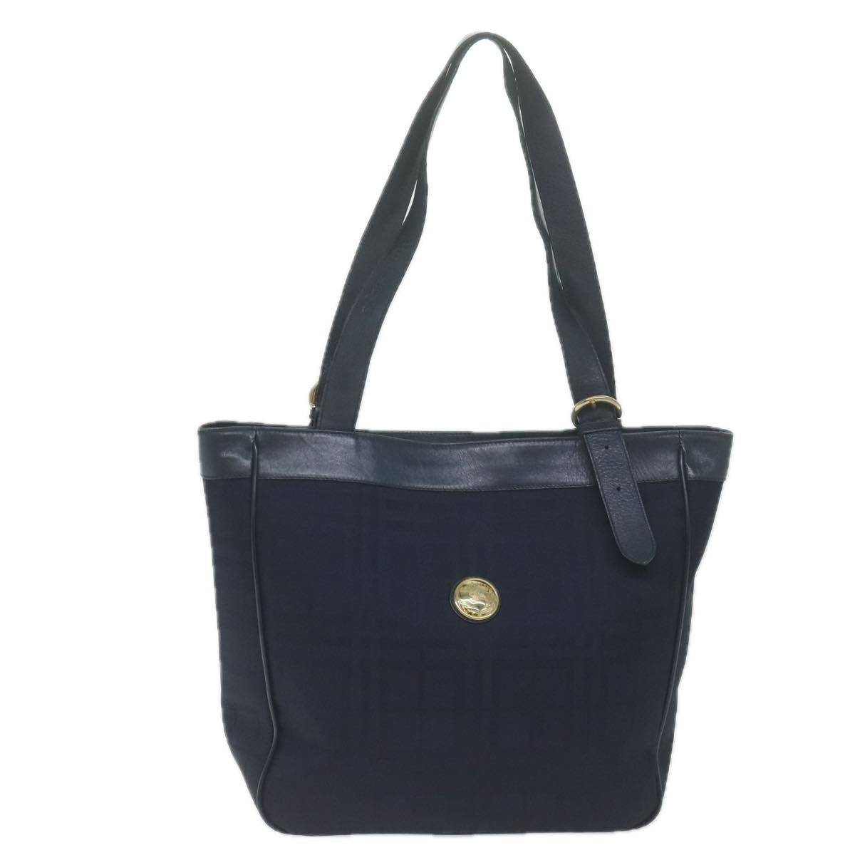 BURBERRYSs Nova Check Tote Bag Nylon Canvas Navy Auth 65964