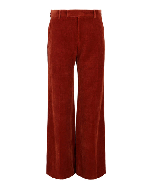 Gucci Mens Velvet Flared-Leg Pants