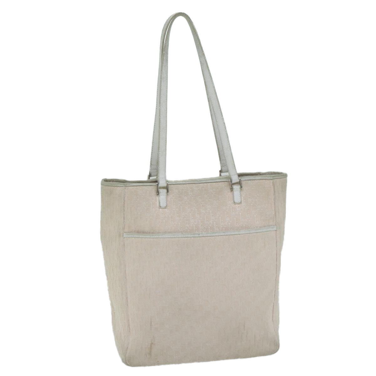 CHRISTIAN DIOR Trotter Canvas Tote Bag Pink Auth 65969