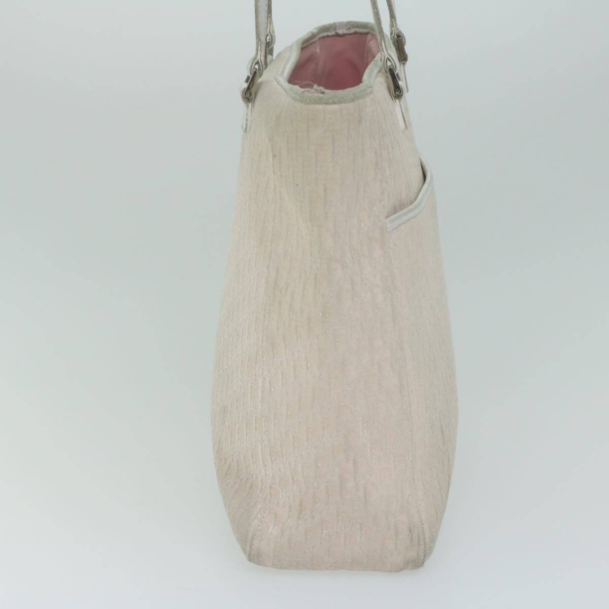 CHRISTIAN DIOR Trotter Canvas Tote Bag Pink Auth 65969