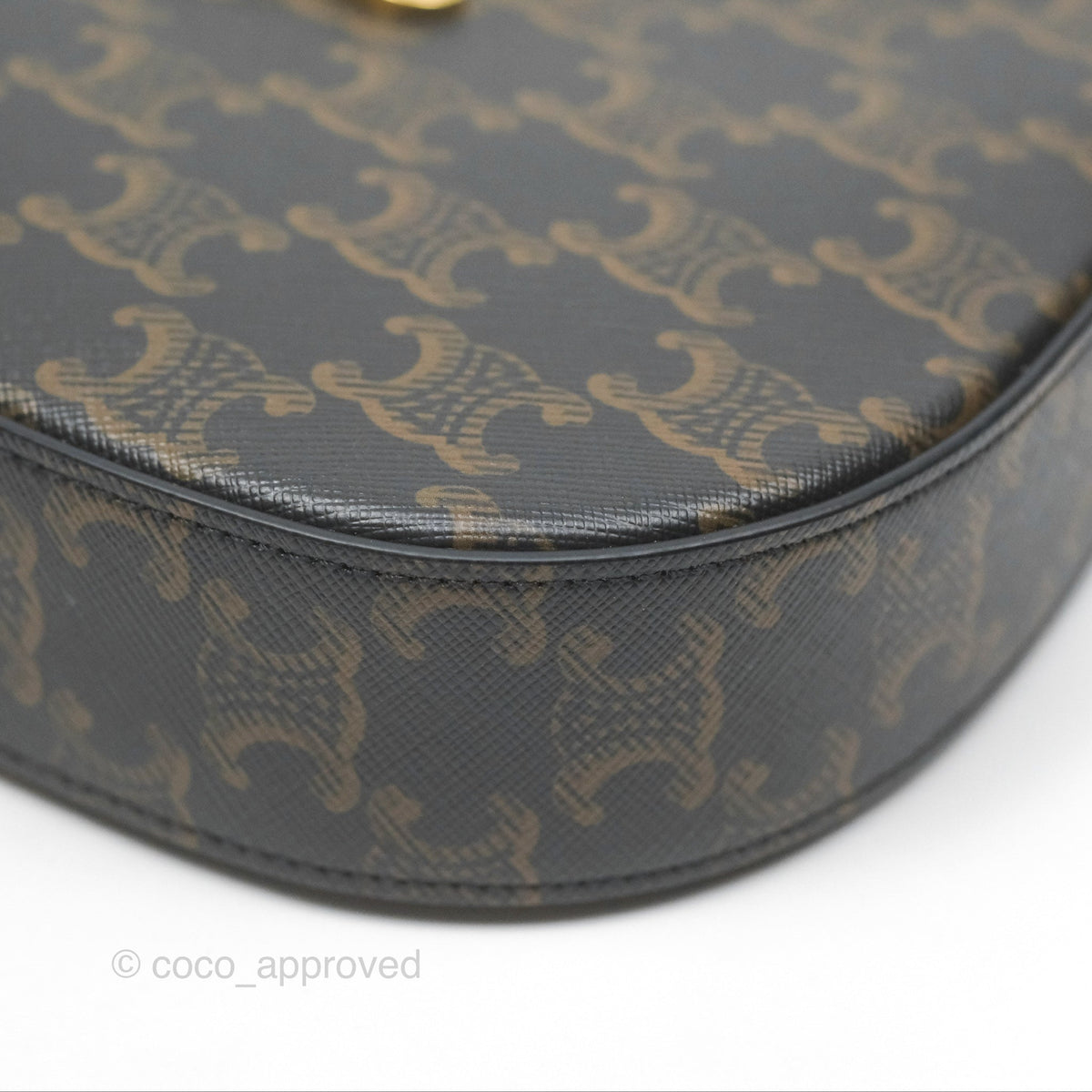 Celine Medium Tilly Bag In Triomphe Canvas and Calfskin Tan