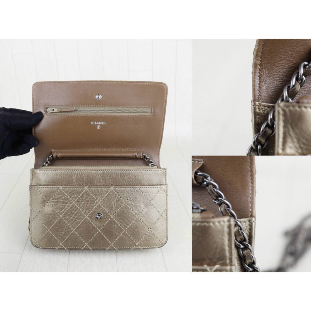 Fair ( Rank B)｜ CHANEL Matelasse Chain  Lamb Skin WOC Golden  Made in 2012Year ｜H25063008