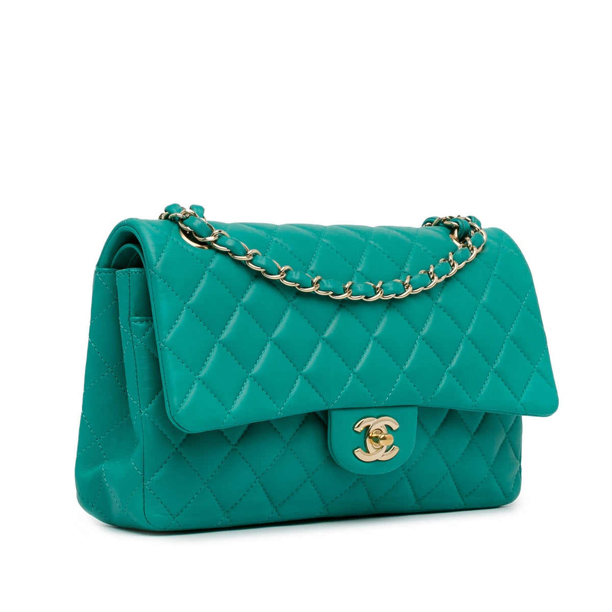 Top Quality Chanel Medium Classic Lambskin Double New Blue