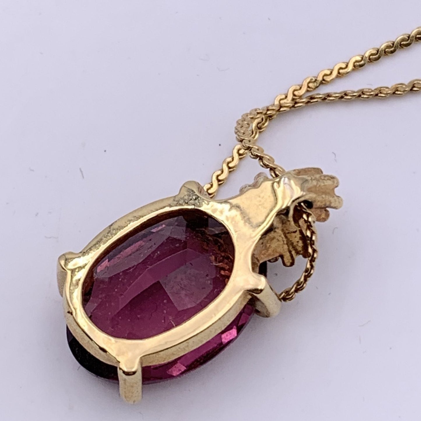 CHRISTIAN DIOR Vintage Gold Oval Purple Crystal Pendant Necklace