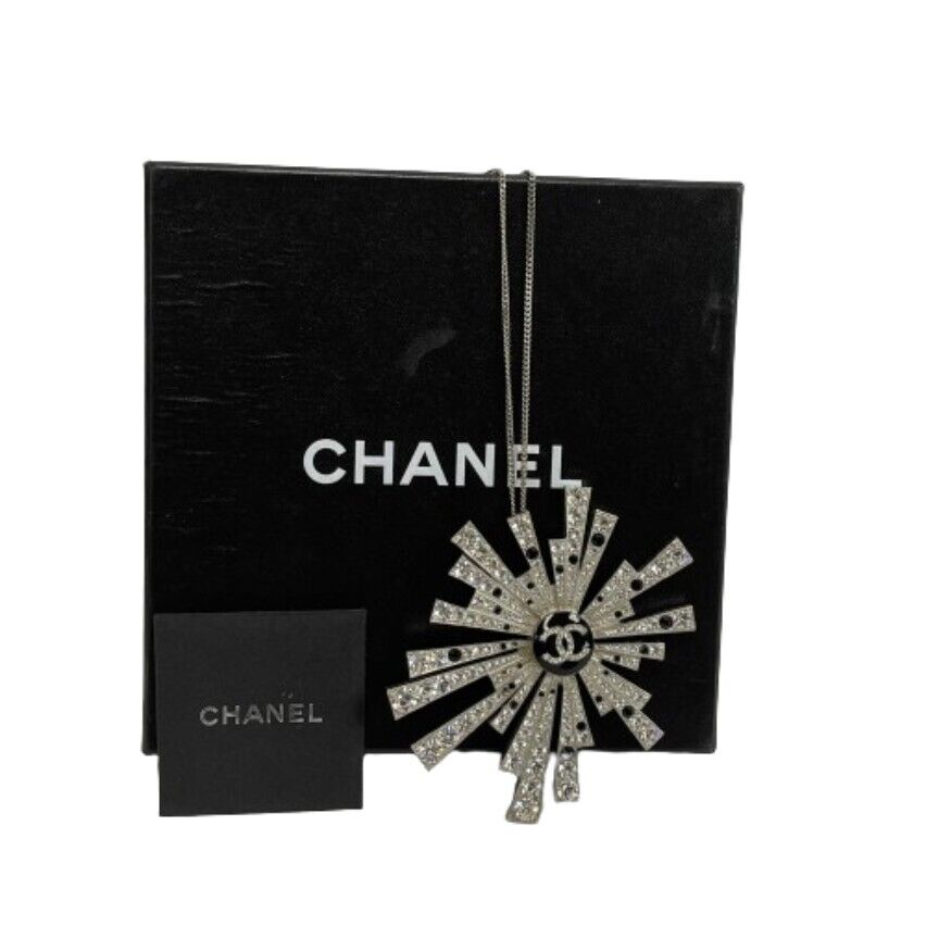 Top Quality Chanel New CC Comete Pendant 2005 Palladium Plated Strass Necklace