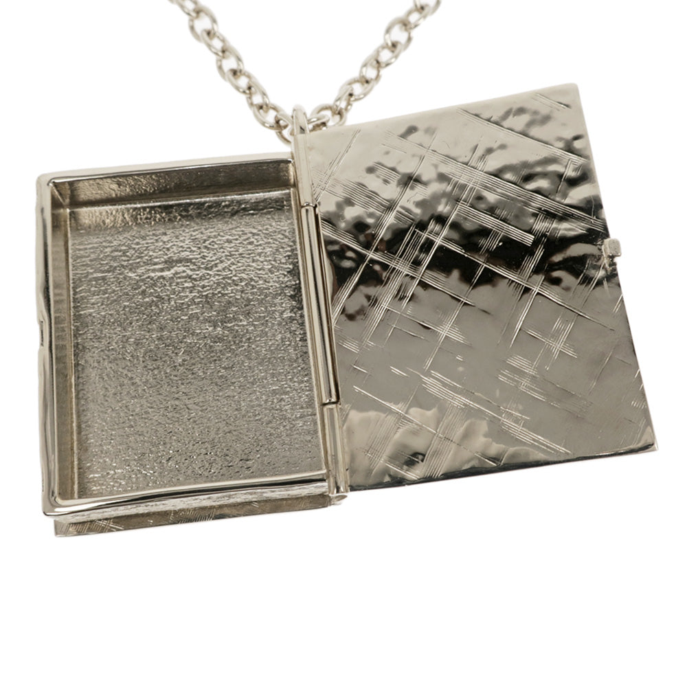 CHANEL Book Charm Necklace AB7521 B22C Coco Lock Pendant Long Chain Accessories