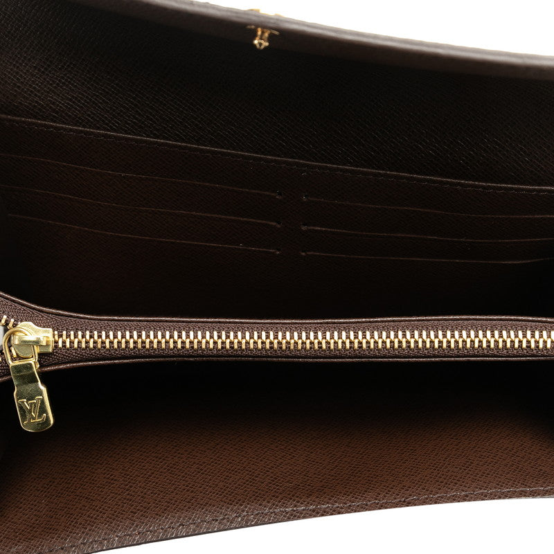 Louis Vuitton Portefolio Sarah Long Wallet N61734 Brown PVC Leather  Louis Vuitton