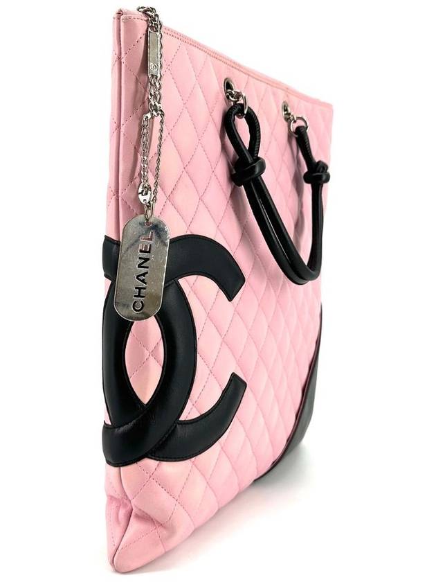 Pink Cambon Tote Bag Keyring Chanel