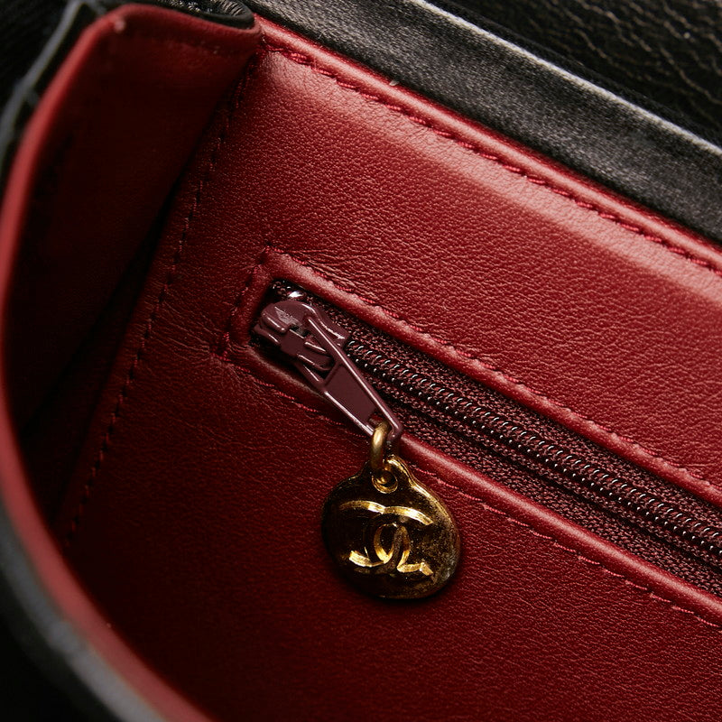Chanel Mattress ingle Chain Shoulder Bag Black Gold   Chanel