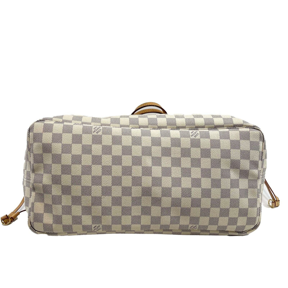 LOUIS VUITTON Neverfull GM Damier Azur W/Pouch White Handbag