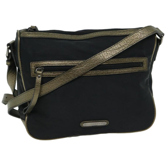 BURBERRY Shoulder Bag Nylon Black Auth 66638