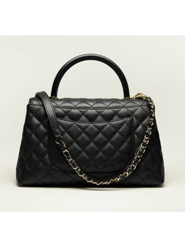 Coco Handle Medium Flap Tote Bag Black Chanel