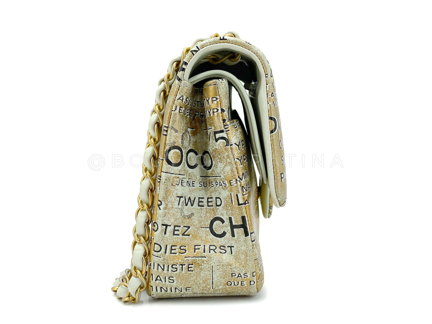 Chanel 2015 Graffiti Newspaper Medium Classic Double Flap Bag GHW Gold