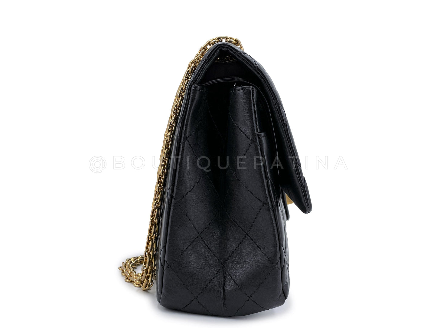 Chanel Black Aged Calfskin Reissue Medium 226 2.55 Flap Bag GHW