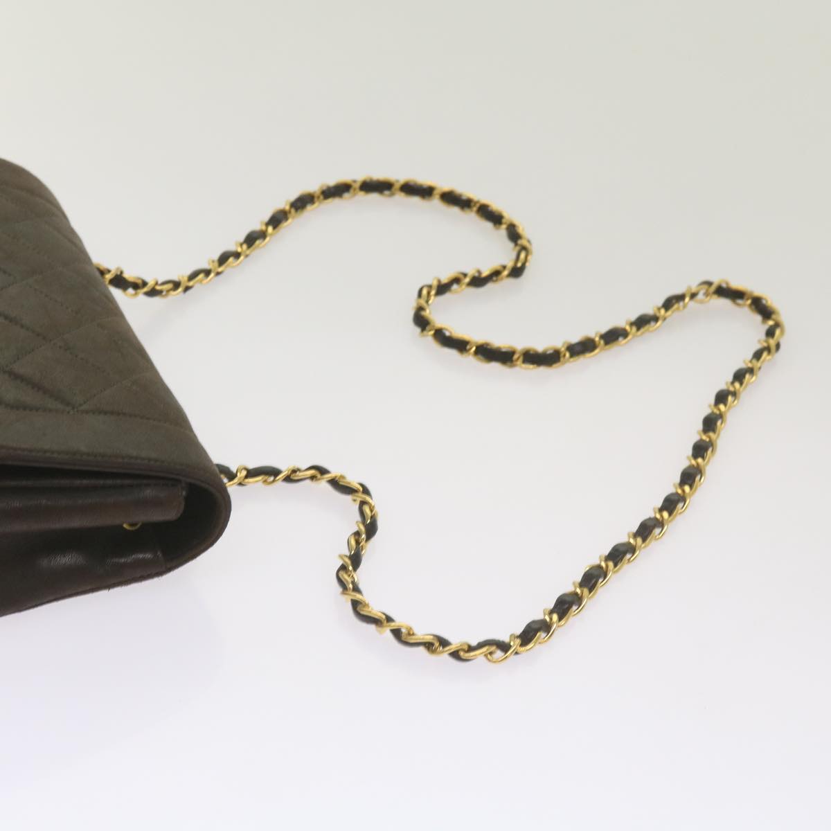Top Quality Chanel Diana Matelasse Chain Shoulder Bag Leather Black CC Auth 66875