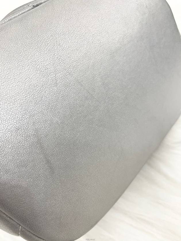 Daol Merchant Store 22 Season Calfskin Flap Backpack Silver 31st Unit AS2398 Status A Chanel