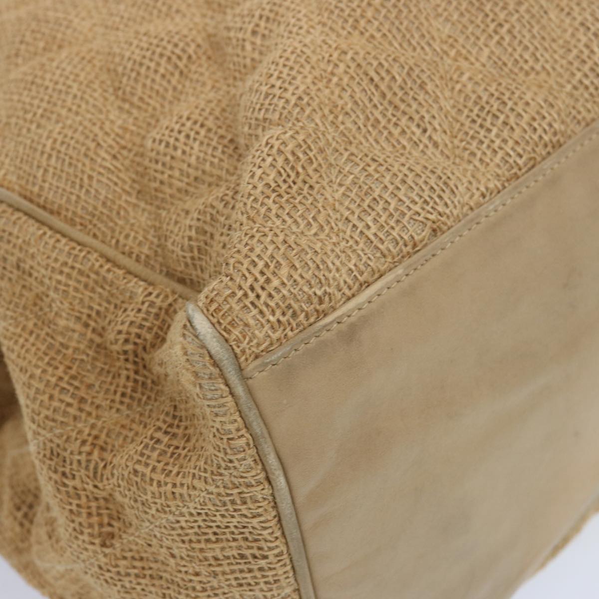 Top Quality Chanel Matelasse Tote Bag Straw Brown CC Auth 66963