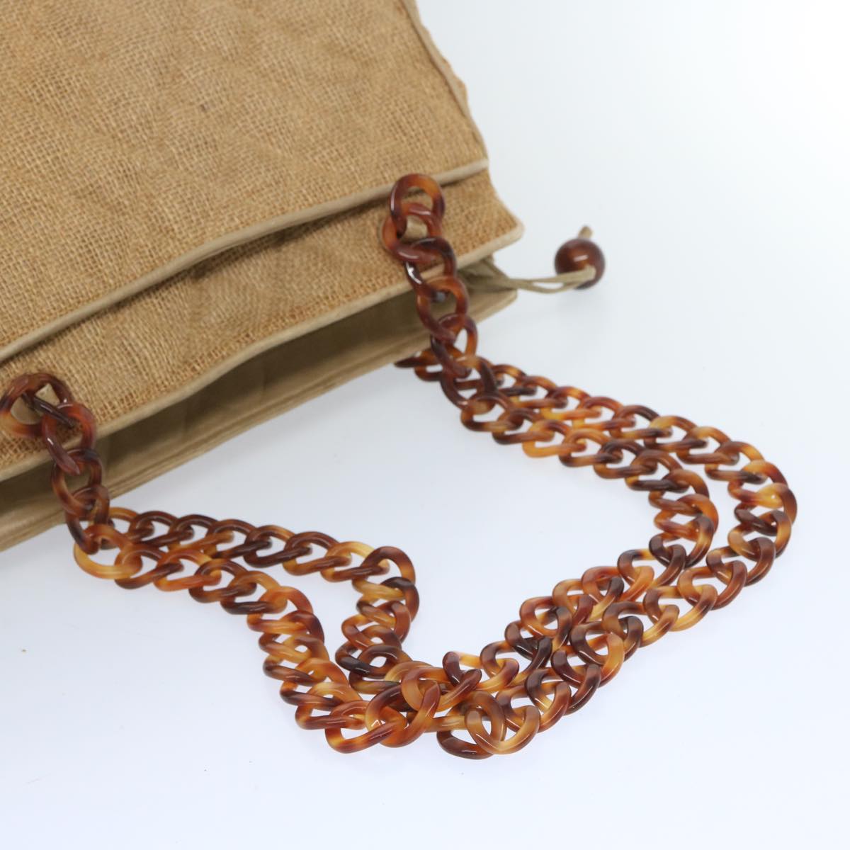 Top Quality Chanel Matelasse Tote Bag Straw Brown CC Auth 66963
