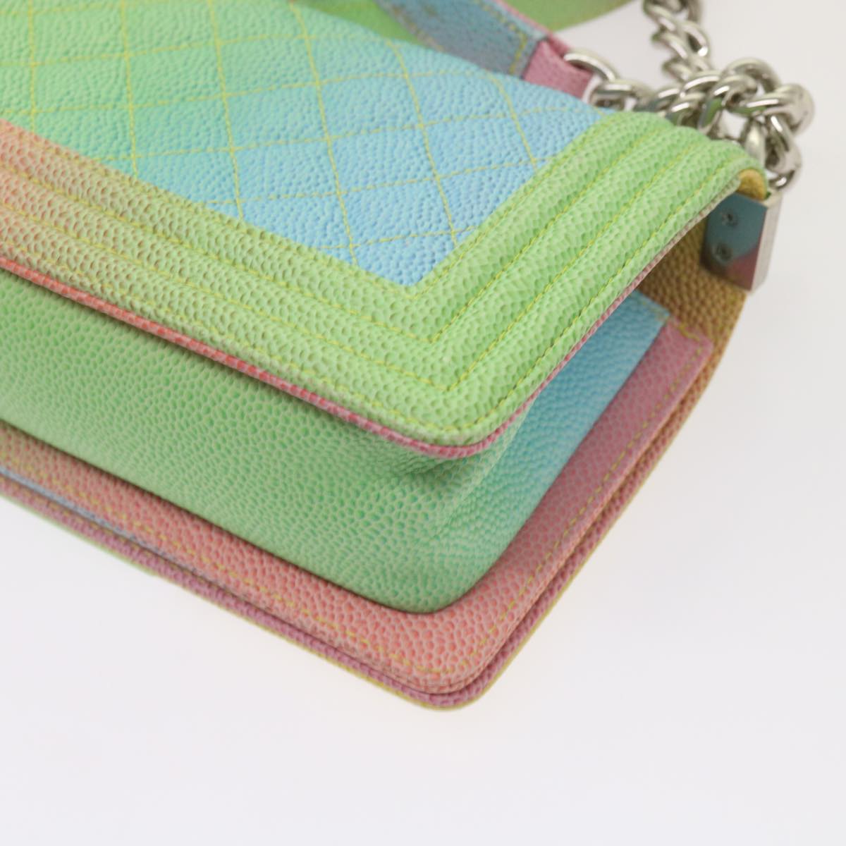 Top Quality Chanel Matelasse Boy  Shoulder Bag Caviar Skin Multicolor CC Auth 66965S