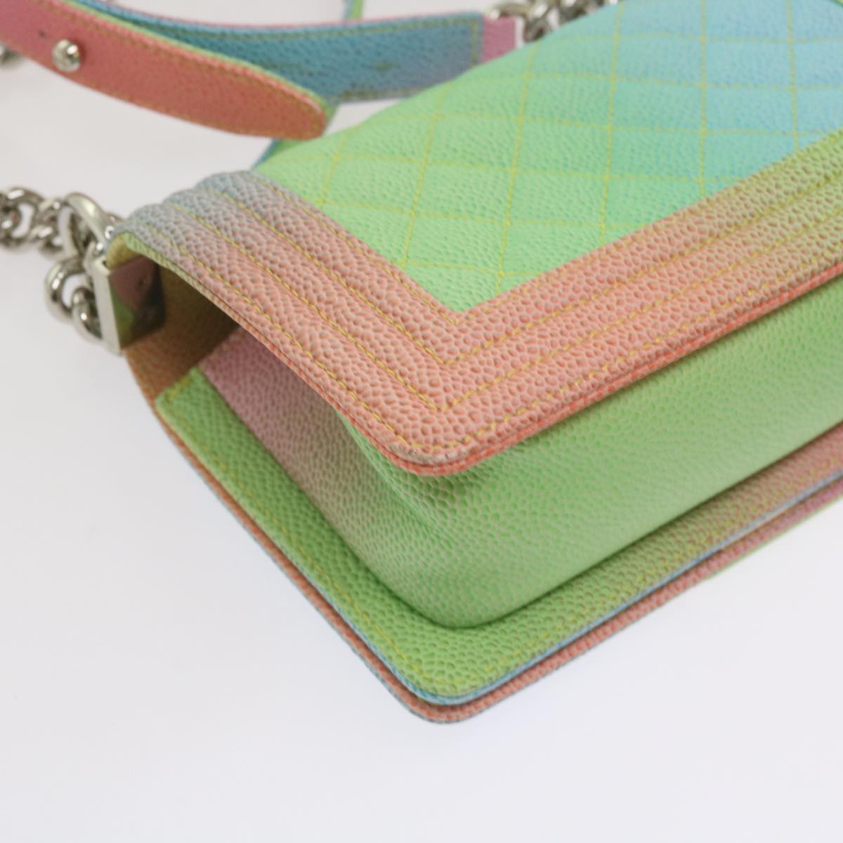 Top Quality Chanel Matelasse Boy  Shoulder Bag Caviar Skin Multicolor CC Auth 66965S