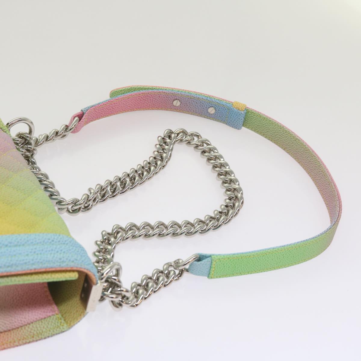 Top Quality Chanel Matelasse Boy  Shoulder Bag Caviar Skin Multicolor CC Auth 66965S