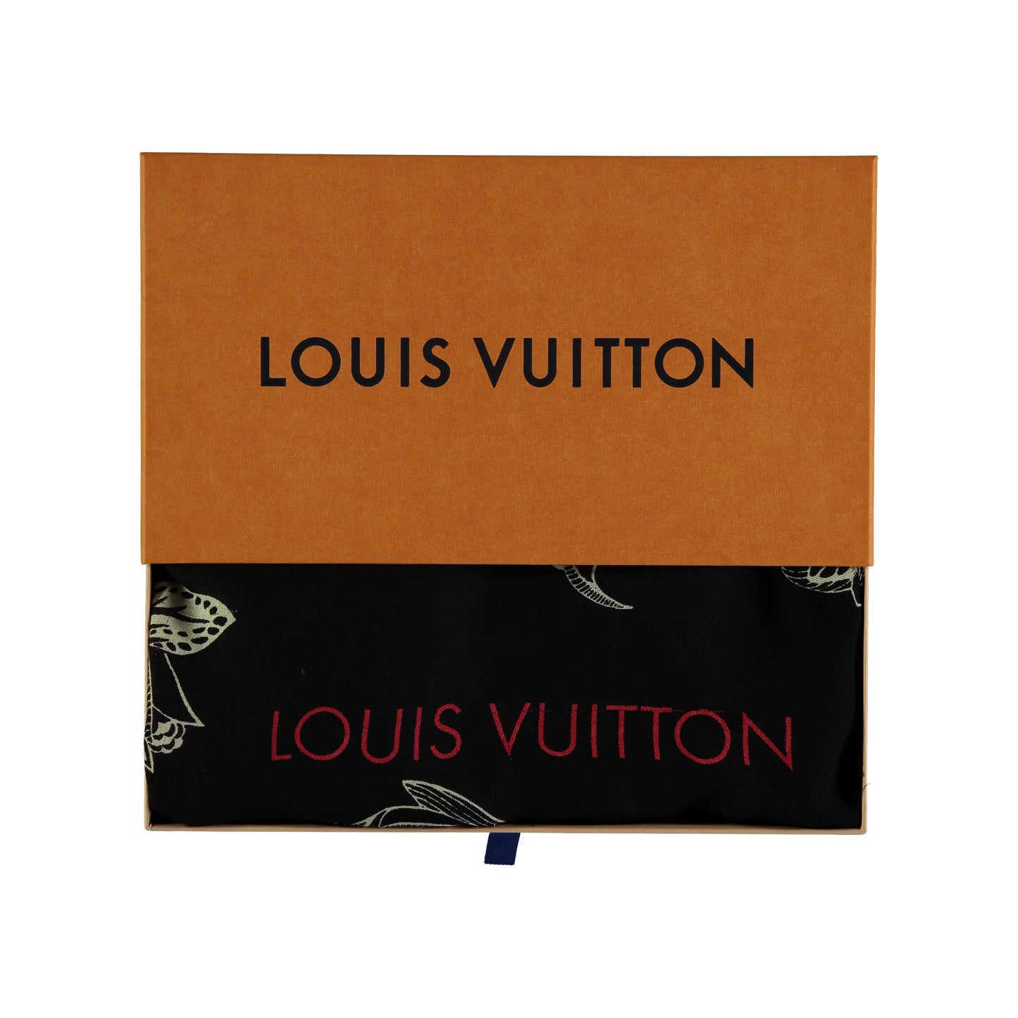 LOUIS VUITTON Louis Vuitton Black and White Floral Pattern Scarf