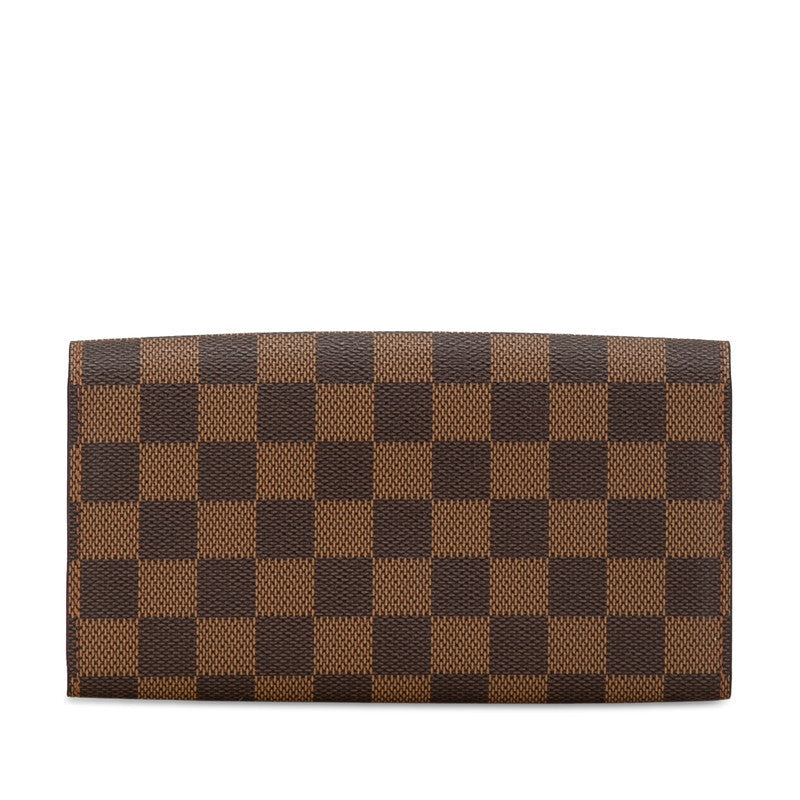 Louis Vuitton Portefolio Sarah Long Wallet N61734 Brown PVC Leather  Louis Vuitton
