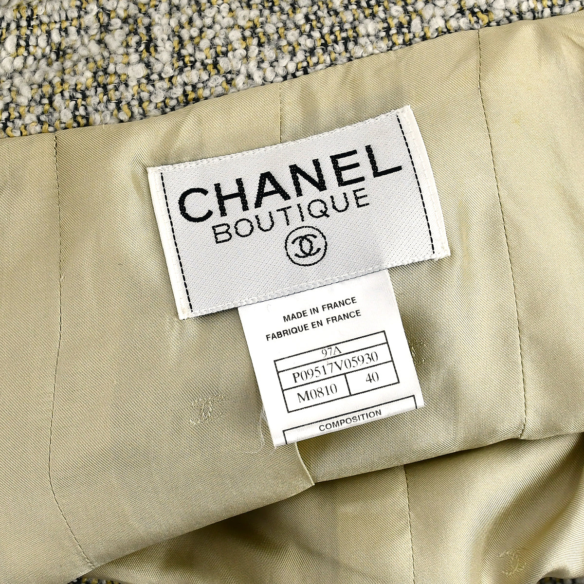 Chanel Single Breasted Jacket Beige 97A #40