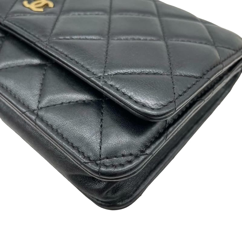 WOC Wallet on Chain Lambskin Black GHW