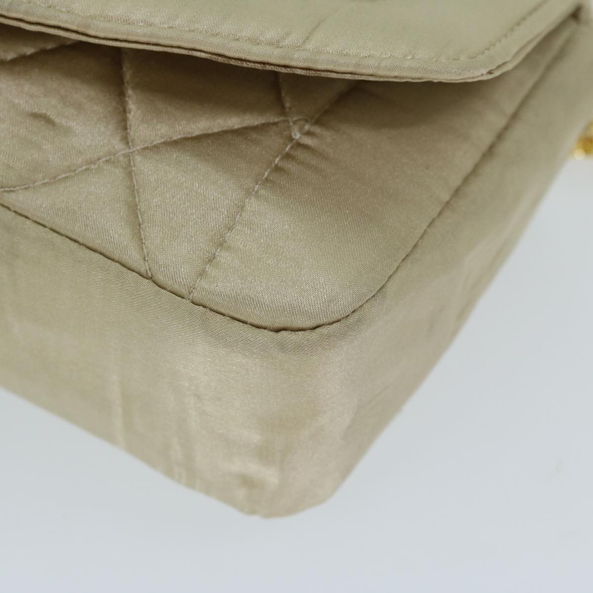 Top Quality Chanel Matelasse Chain Shoulder Bag Satin Gold CC Auth 67057A