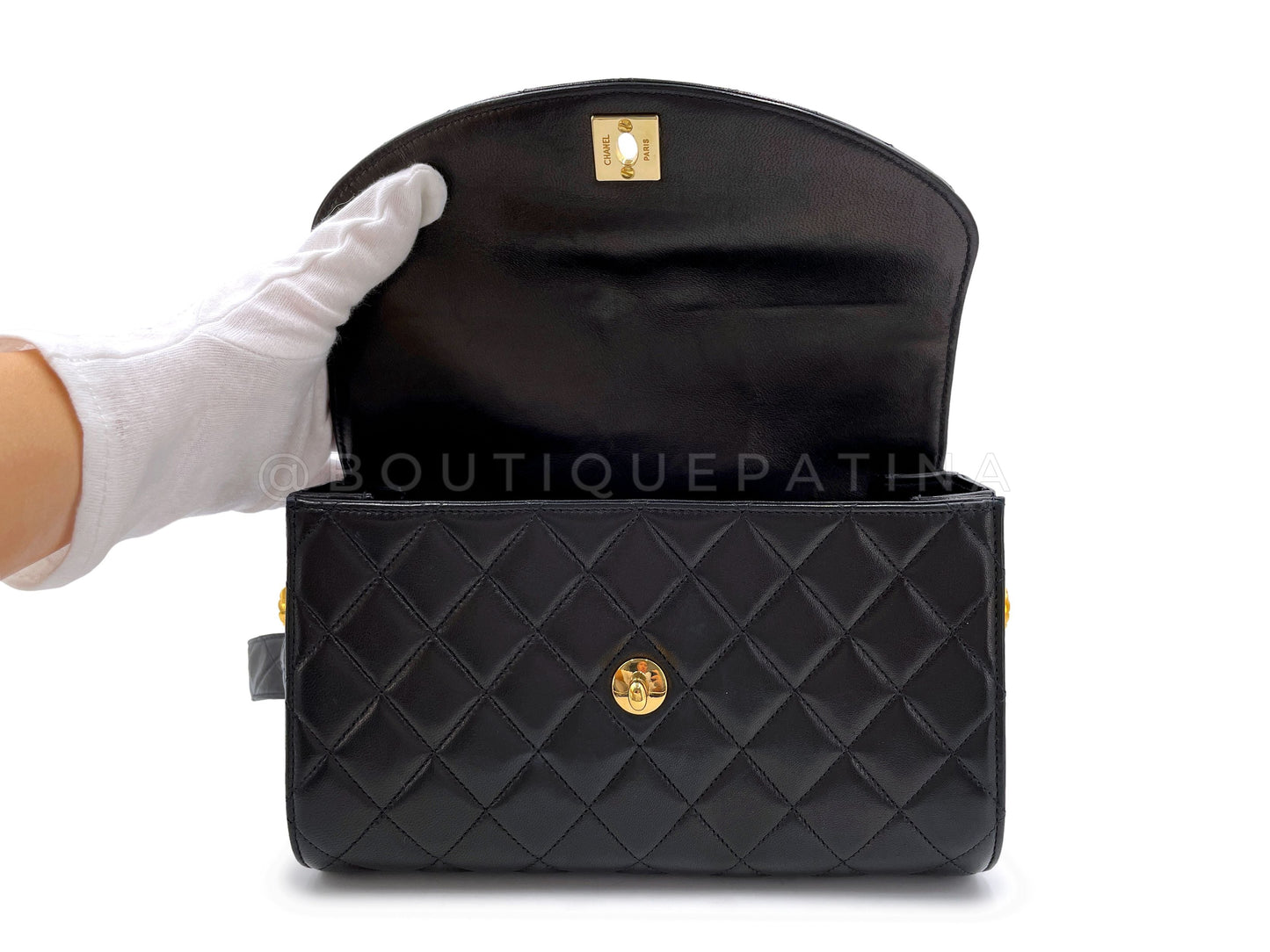 Rare Chanel Vintage 1991 Lambskin Crossbody Flap Bag