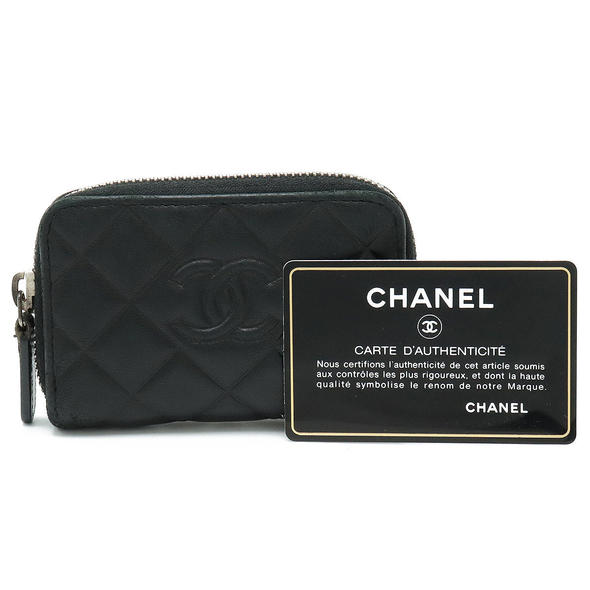 Chanel Black Lambskin Wallet Purse