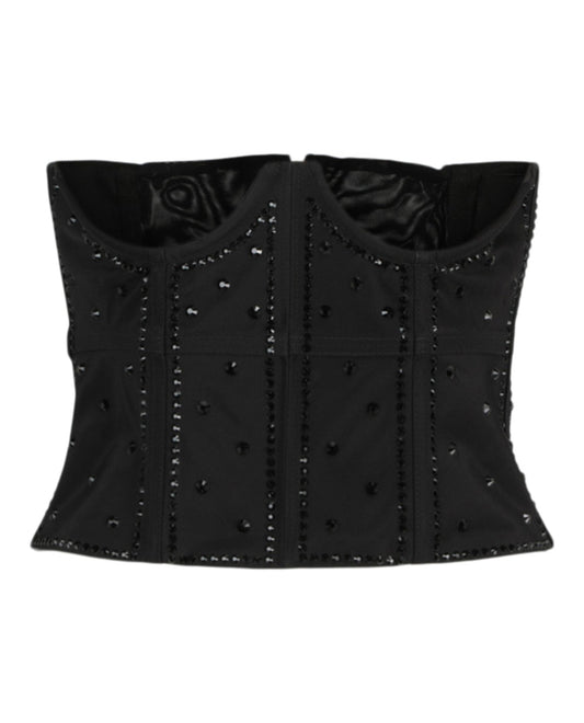 Gucci Womens Sequin Embroidered Corset Top