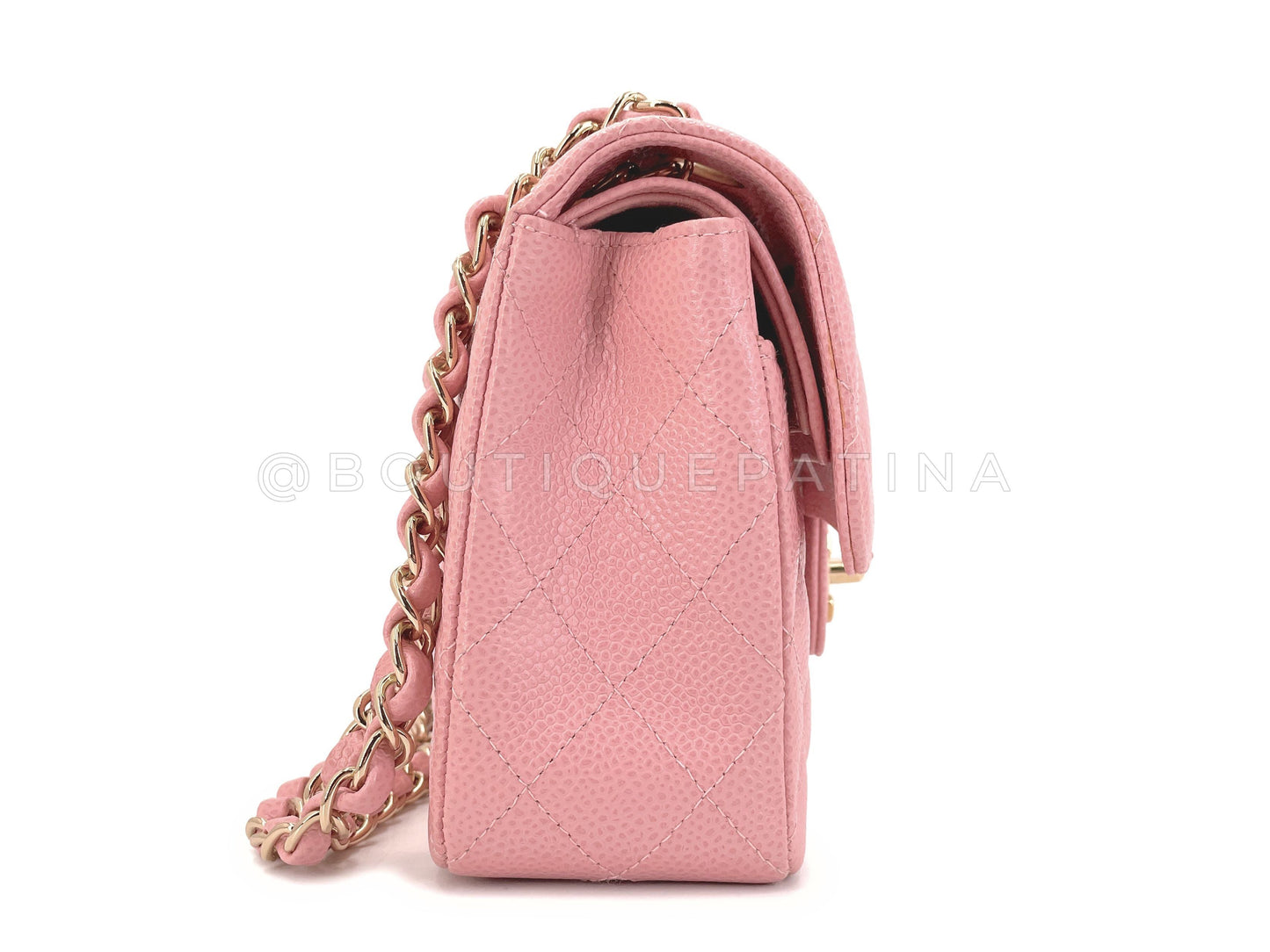 Chanel 2005 Vintage Sakura Pink Small Classic Double Flap Bag 24k GHW