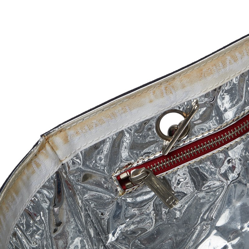 Chanel None. 5 No. 5 Coco Chain Tote Bag Navy Red Silver Canvas Leather  Chanel