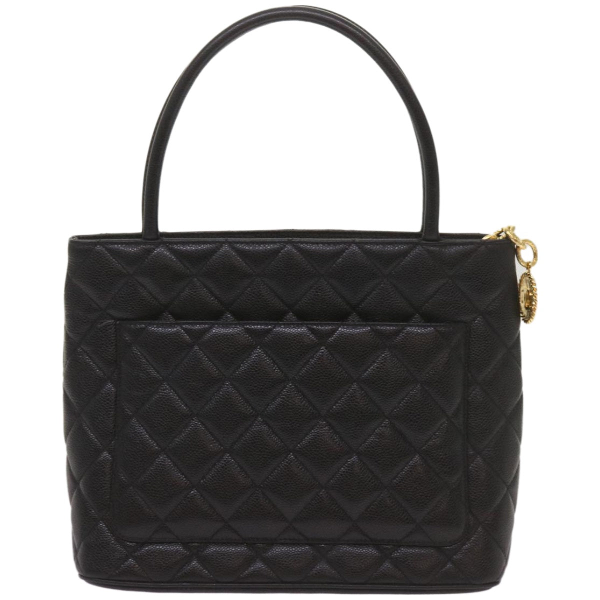 CHANEL Standard Tote Bag Caviar Skin Black CC Auth 67624SA