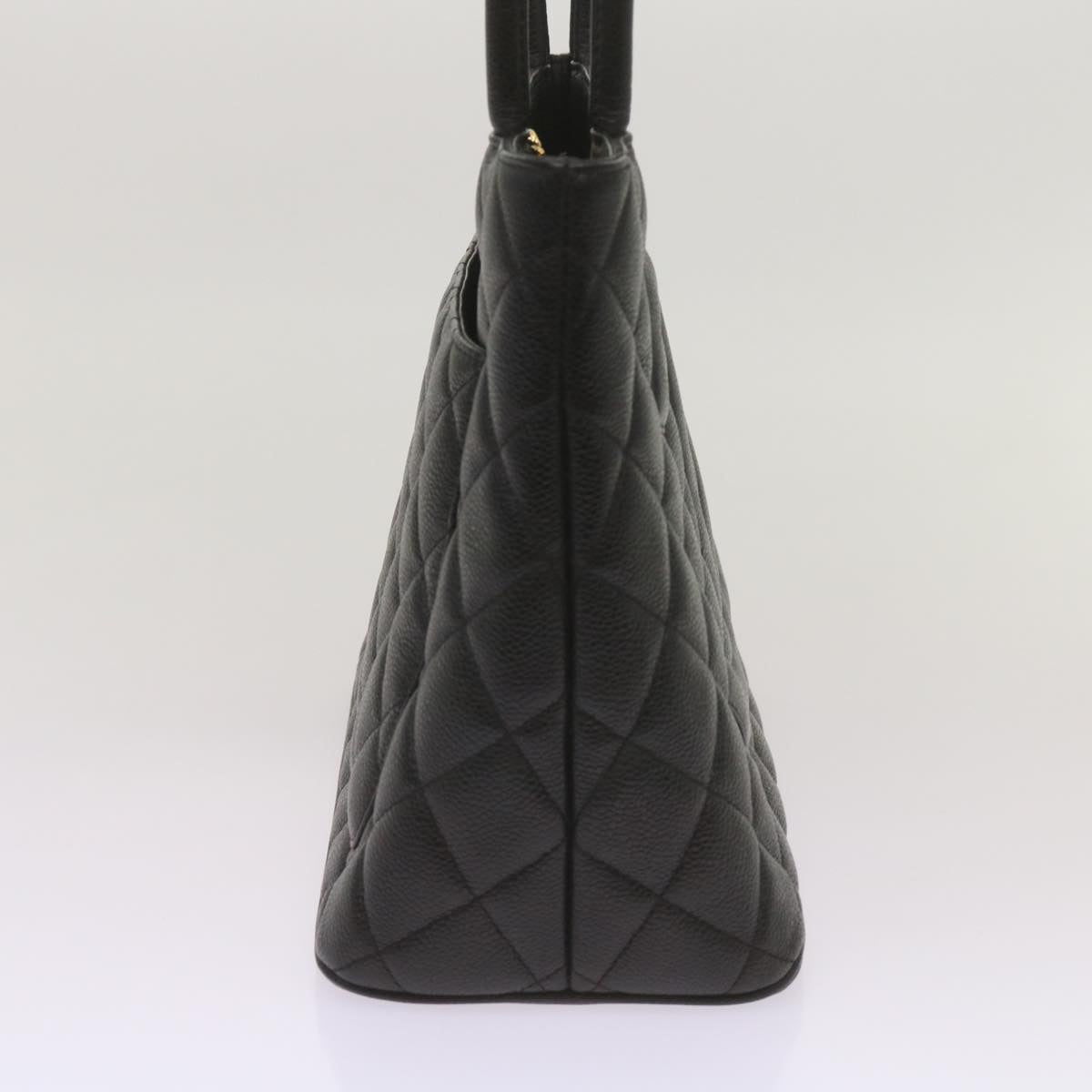 CHANEL Standard Tote Bag Caviar Skin Black CC Auth 67624SA