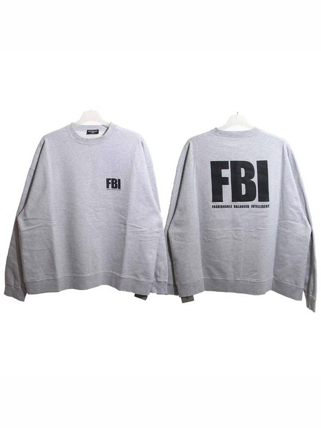 Luxury Balenciaga  FBI Logo Sweatshirt Grey