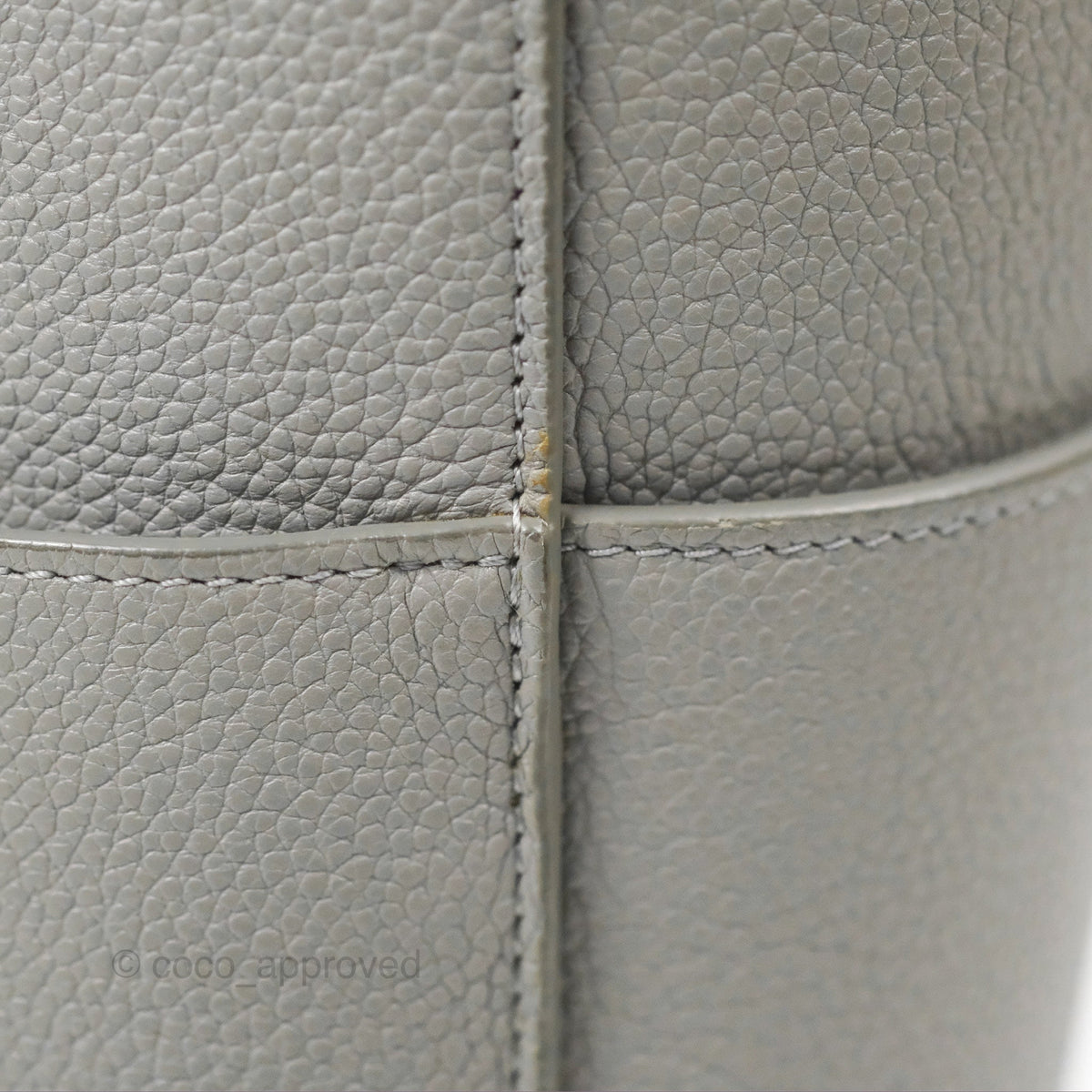 Celine Sangle Bucket Bag Grained Calfskin Grey