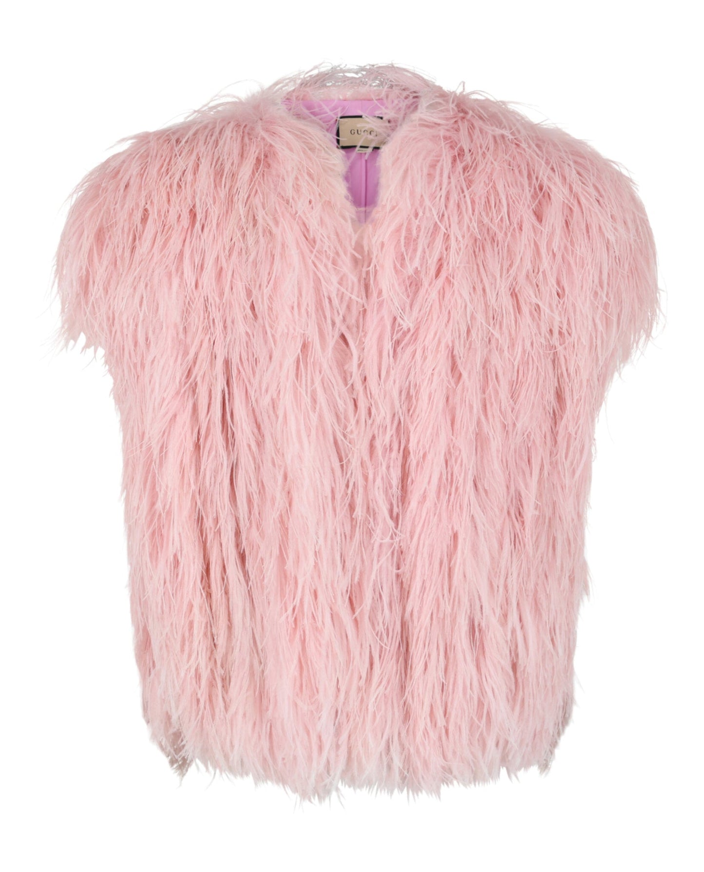Gucci Mens Ostrich Feather Vest Regular M Pink
