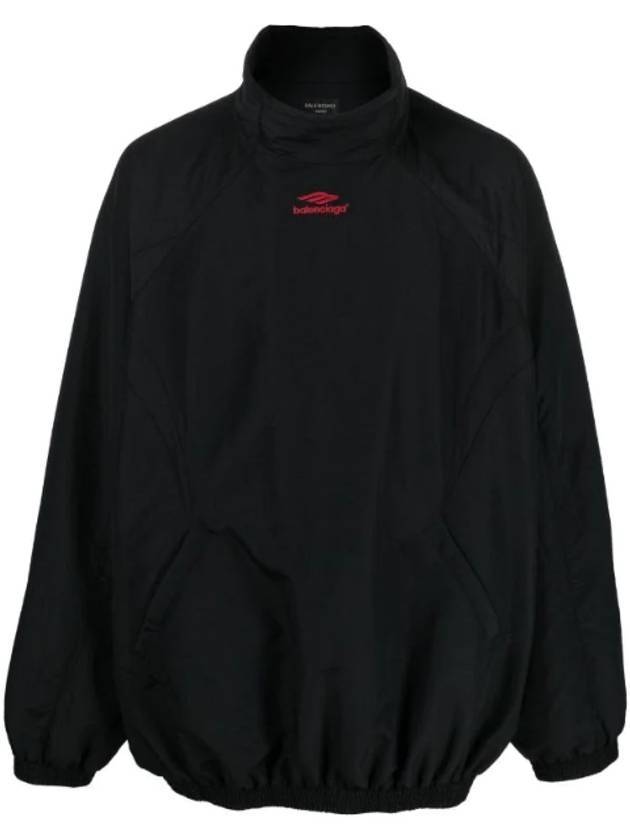 Luxury Balenciaga  Embroidery Logo Sports Icon Track Jacket Black