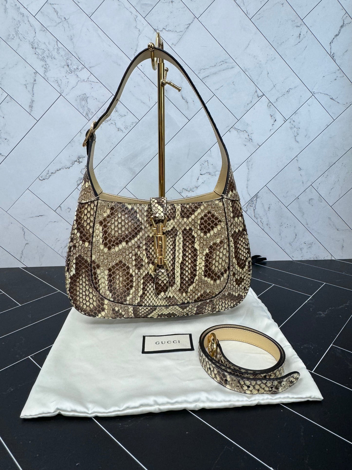 LIKE NEW Gucci Python Small Jackie Bag