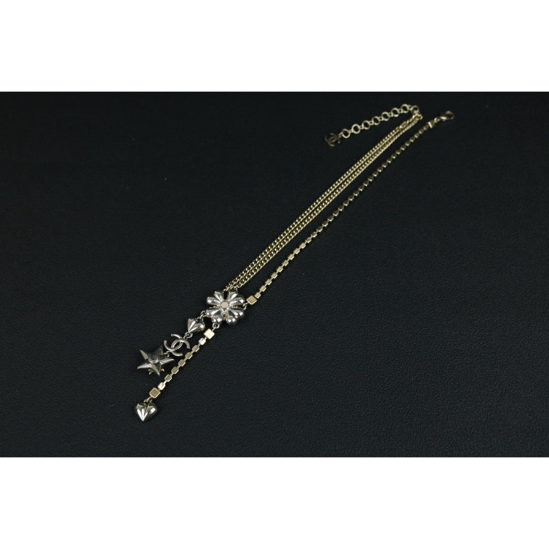 Excellent（Rank SA）｜ CHANEL Coco Mark Four leaf clover Rhinestone Necklace｜X25030108
