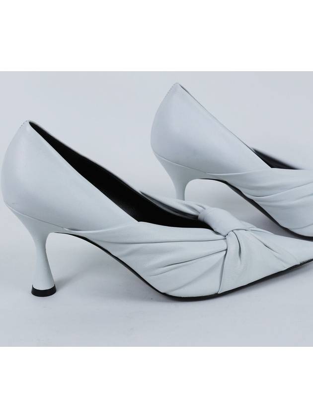 Luxury Balenciaga  Twist Drapy Leather Pumps White