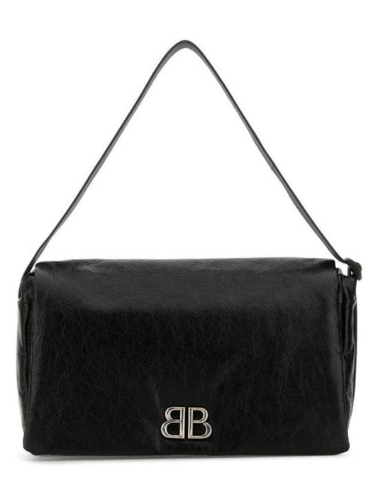 Luxury Balenciaga  Monaco Flap Medium Shoulder Bag Black