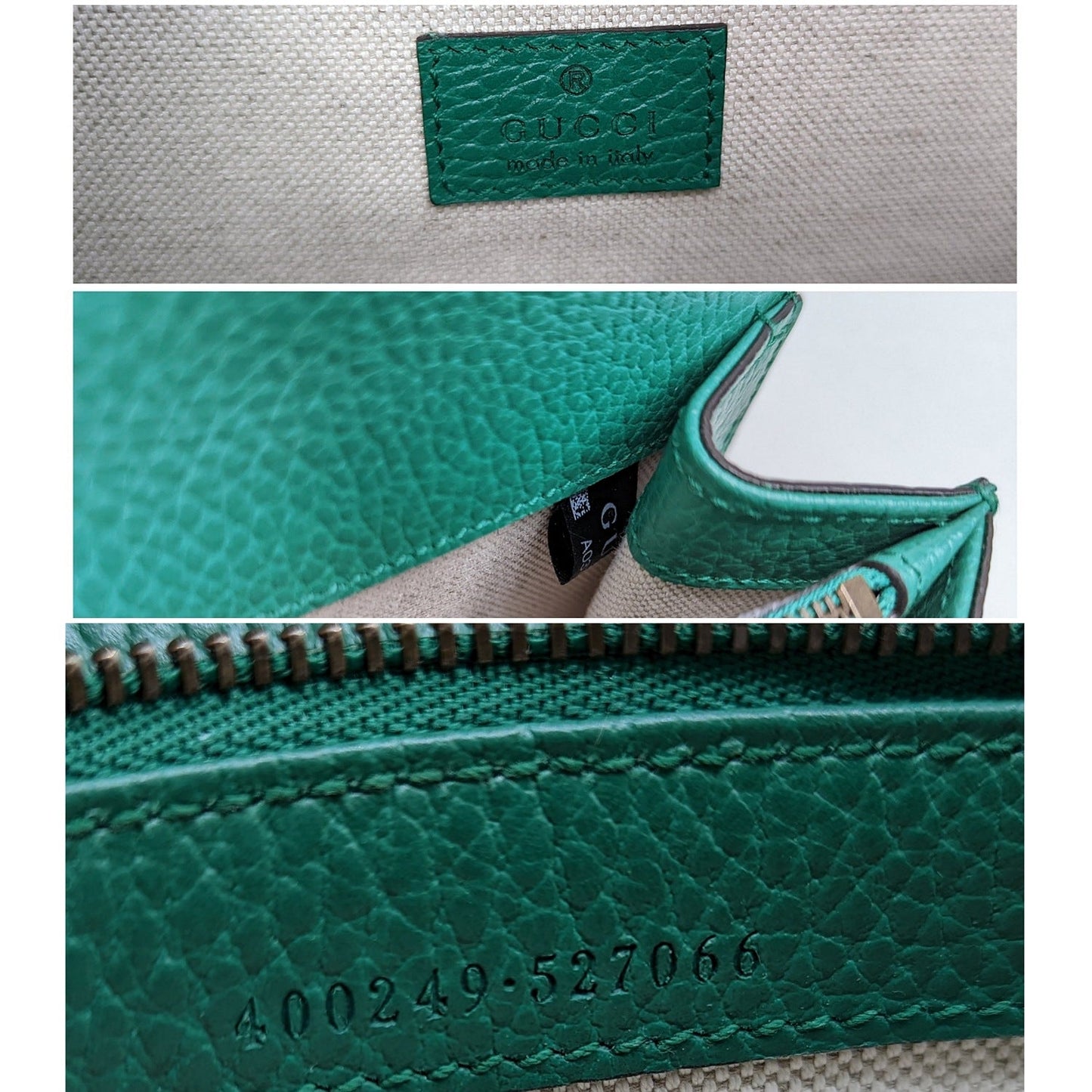 Gucci Emerald Green Leather Dionysus Shoulder Bag