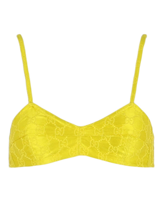 Gucci Womens Embroidered Silk Bra